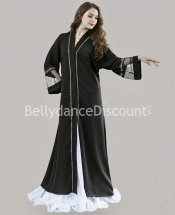 Soprabito orientale nero con strass