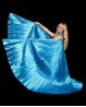 Ailes d'Isis de danse orientale métallisées bleu turquoise