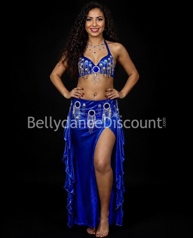 Traje de danza oriental azul oscuro Traje de danza oriental azul oscuro