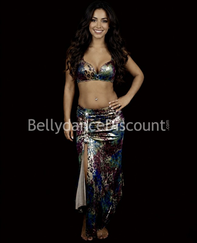 Costume de danse orientale scintillant léopard Costume de danse orientale scintillant léopard