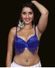Soutien-gorge de danse orientale perlé bleu nuit