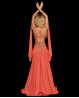 Costume de danse orientale corail fluo MEÏLIA