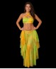 Top corto amarillo y verde para danza de vientre