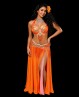 Set BH + Gürtel in Orange für den orientalischen Tanz