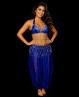 Sujetador + cinturón para danza oriental azul oscuro y plateado