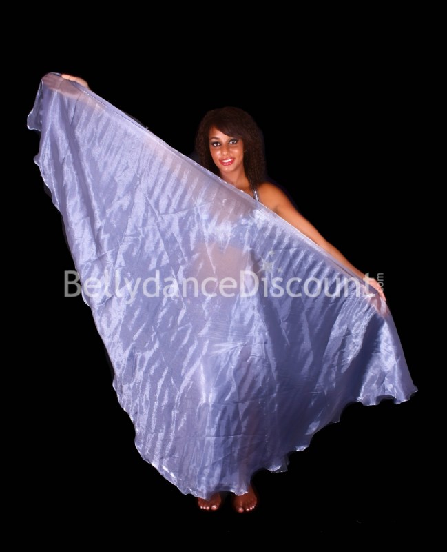 Velo plateado circular en organza para danza del vientre 