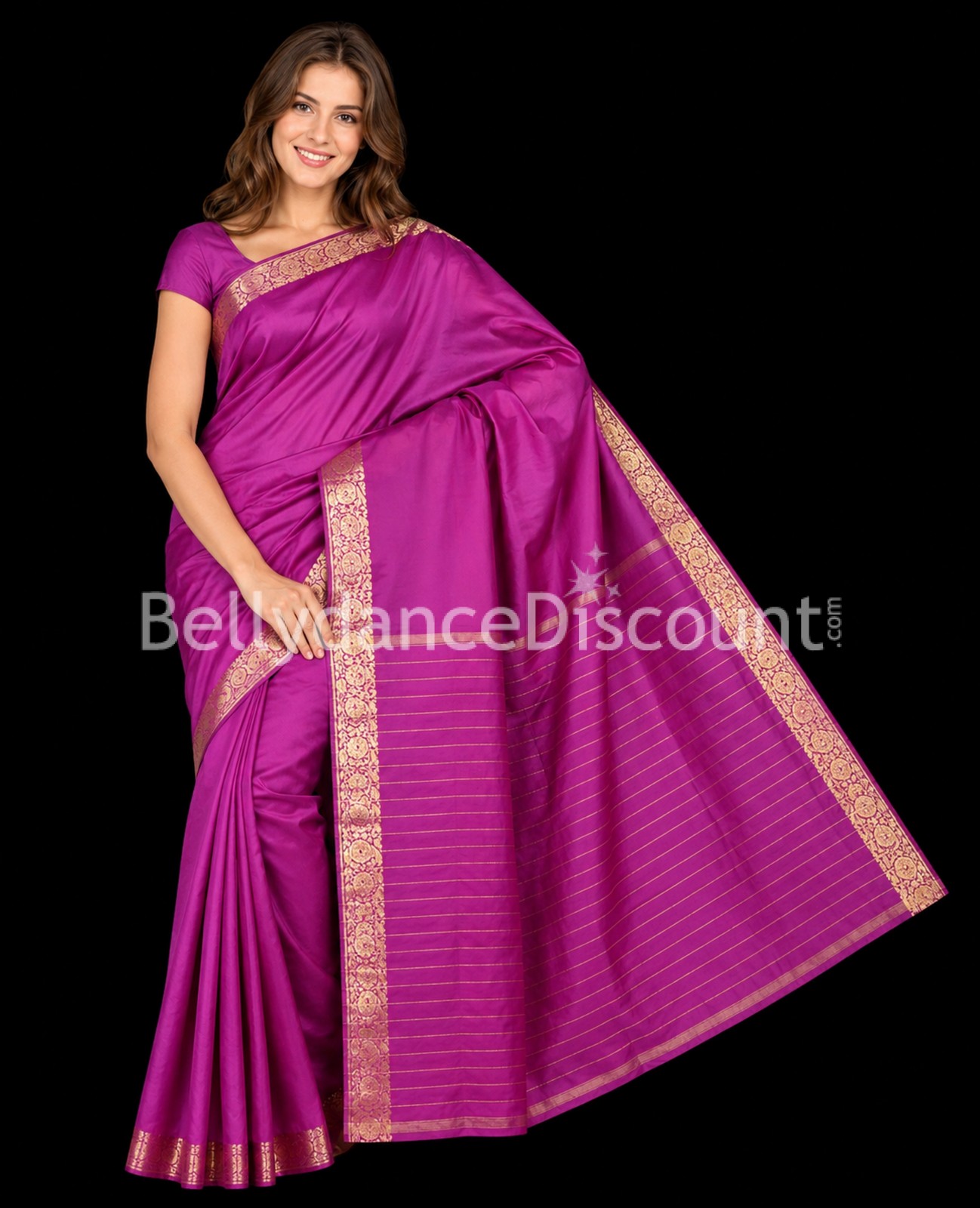 Sari di danza indiana fucsia Sari di danza indiana fucsia