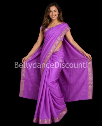 Sari da danza Bollywood lilla e oro