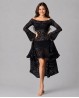 Robe noire de danse orientale dentelle et strass
