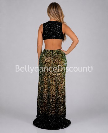 Gold and black shining stage dress