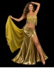 Top dorato di danza del ventre coregge e paillettes