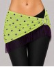 Jupette de danse orientale verte à franges et pois