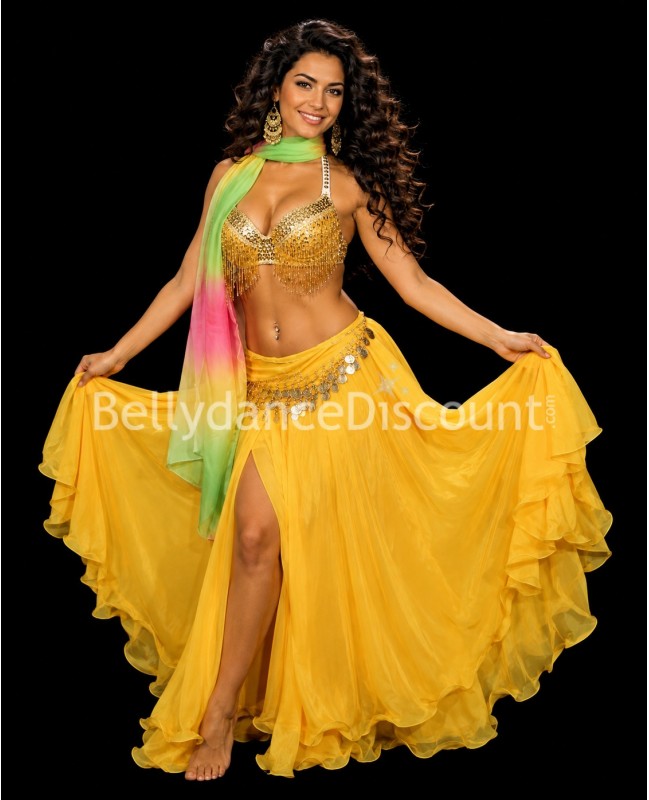 Soutien-gorge de danse orientale perlé doré