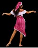 Abito melaya di danza del ventre rosso a pois