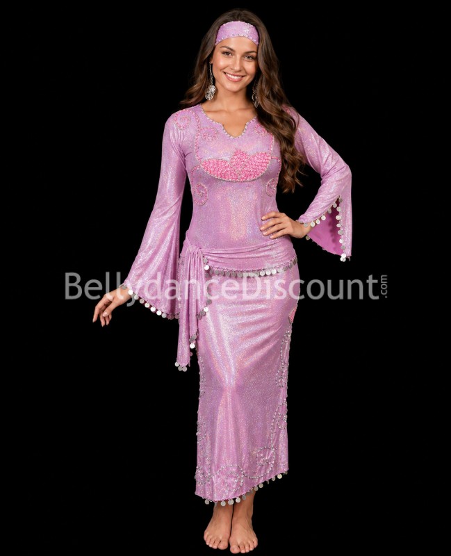 Baladi/Saïdi Kleid für den orientalischen Tanz in rosa „B-Ware“ Baladi/Saïdi Kleid für den orientalischen Tanz in rosa „B-Ware“