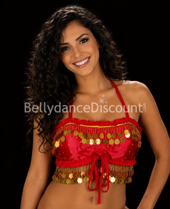 Red oriental dance crop top
