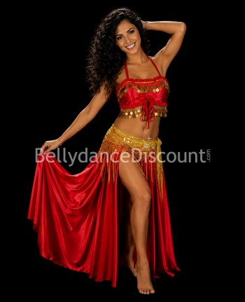 Red oriental dance crop top