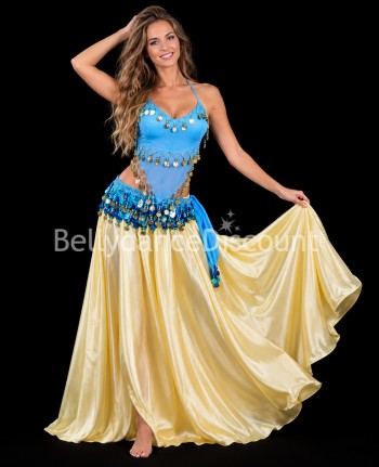 Light blue covering belly...