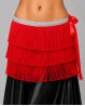 Ceinture de danse orientale rouge à franges