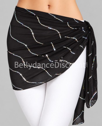 Pañuelo oriental negro con lentejuelas