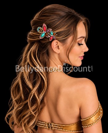 Pince à cheveux de danse orientale multicolore