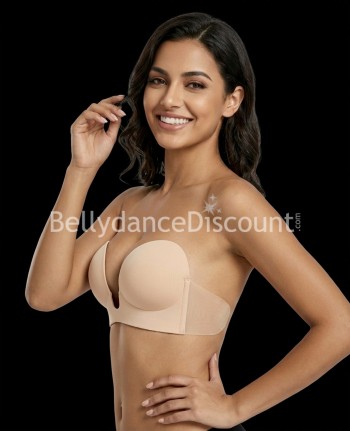 Skin-colored backless bra