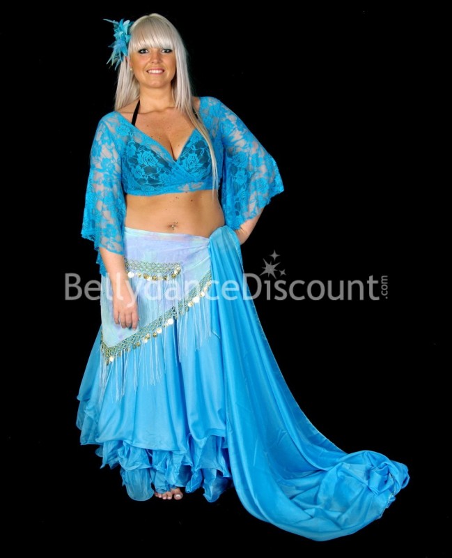 Haarblume für den orientalischen Tanz in hellblau