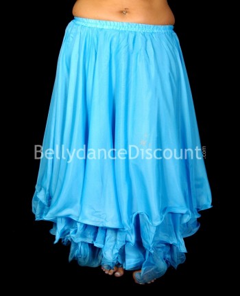 Falda forrada azul clara para danza del vientre