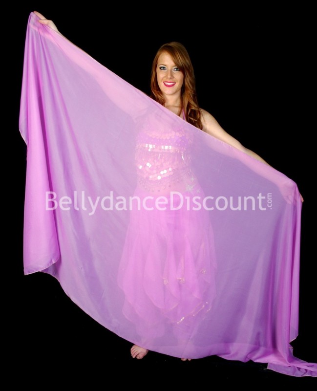 Voile rectangulaire de danse orientale parme