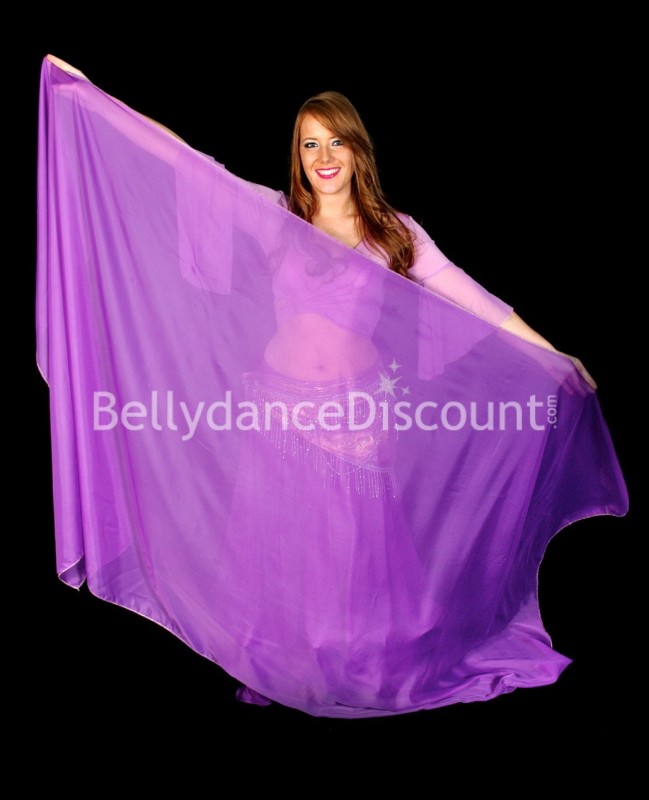 Velo rectangular violeta para danza del vientre 