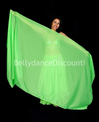 Velo rectangular verde para danza del vientre 