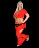 Red wrap-over top for dance lessons
