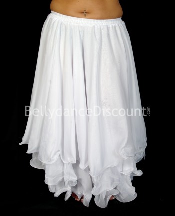 White belly dance skirt with lining
