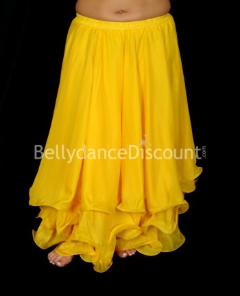 Falda forrada amarilla para danza del vientre
