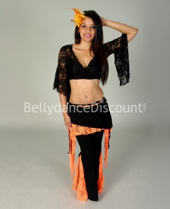 Black lace dance top