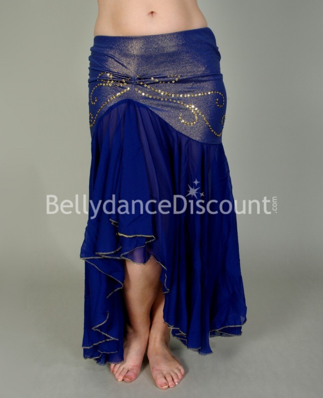 Falda para danza del vientre azul oscura Falda para danza del vientre azul oscura