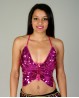 Top di danza del ventre "farfalla" fucsia