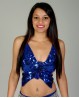 Top di danza del ventre "farfalla" blu scuro