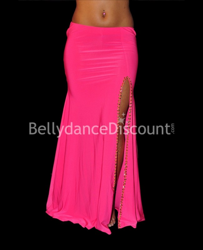 Jupe droite de danse orientale fuchsia