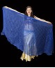 Velo azul oscuro circular en organza para danza del vientre 