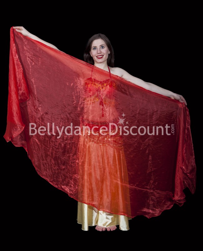 Voile circulaire de danse orientale en organza rouge