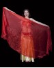 Halbrunder Schleier für den orientalischen Tanz in Organza und in Rot