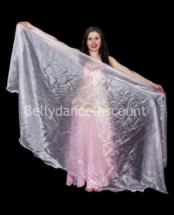Voile circulaire de danse orientale en organza rose pâle