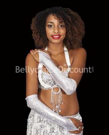 Shiny silver Bellydance sleeves