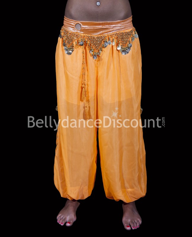 Pantalones naranja anchos para danza oriental