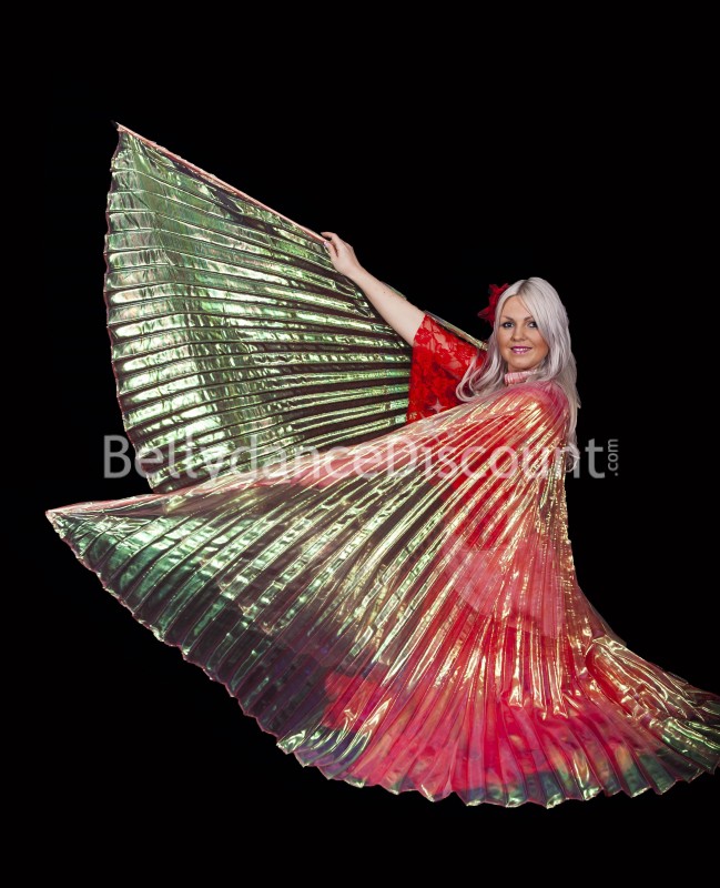 Red transparent belly dance Isis wings