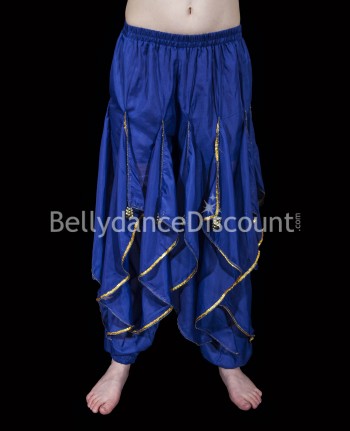 Sarouel de danse orientale et Bollywood bleu foncé