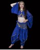 Pantalón Sarouel azul oscuro para danza oriental y Bollywood