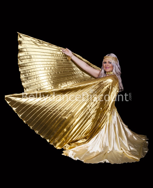 Ali di Iside aperte di danza del ventre dorate