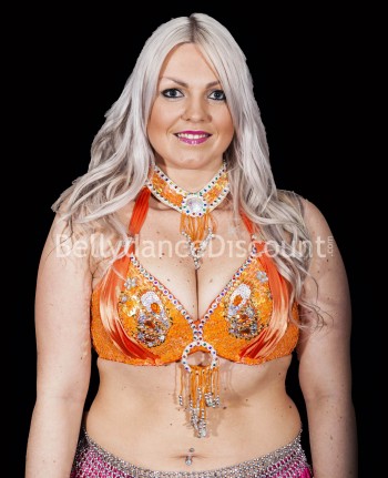 Collier de danse orientale orange